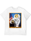 Doge Astronaut To The Moon Black T-Shirt