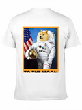 Doge Astronaut To The Moon Black T-Shirt