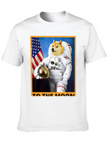 Doge Astronaut To The Moon Black T-Shirt