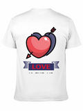 Love Heart Arrow Graphic Black T-Shirt