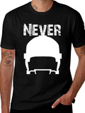 Never Give Up T-Shirt: Graphic Helmet Tee