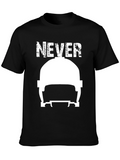 Never Give Up T-Shirt: Graphic Helmet Tee