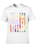 Autism Awareness USA Flag Graphic T-Shirt