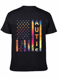Autism Awareness USA Flag Graphic T-Shirt