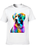 Rainbow Dog Portrait Black T-Shirt