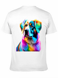 Rainbow Dog Portrait Black T-Shirt