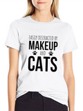 Easily Distracted by Makeup and Cats T-Shirt
