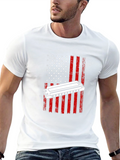 Harmonica American Flag Graphic T-Shirt