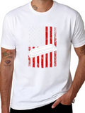 Harmonica American Flag Graphic T-Shirt