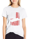 Harmonica American Flag Graphic T-Shirt