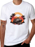 Sunset Cruise Graphic Tee - Black