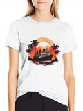 Sunset Cruise Graphic Tee - Black