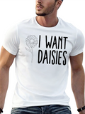 I Want Daisies Black Graphic Tee