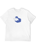 Blue Sheep Graphic Black T-Shirt