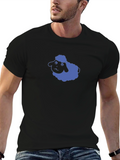 Blue Sheep Graphic Black T-Shirt