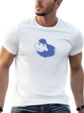 Blue Sheep Graphic Black T-Shirt