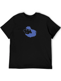 Blue Sheep Graphic Black T-Shirt