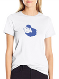Blue Sheep Graphic Black T-Shirt