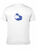 Blue Sheep Graphic Black T-Shirt