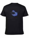 Blue Sheep Graphic Black T-Shirt