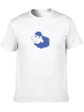 Blue Sheep Graphic Black T-Shirt