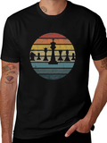 Retro Chess Piece T-Shirt - Sunset Design