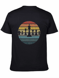 Retro Chess Piece T-Shirt - Sunset Design