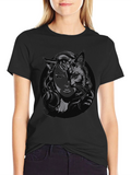 Mystic Catwoman Graphic T-Shirt - Black