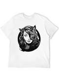 Mystic Catwoman Graphic T-Shirt - Black
