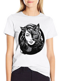 Mystic Catwoman Graphic T-Shirt - Black