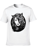 Mystic Catwoman Graphic T-Shirt - Black