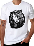 Mystic Catwoman Graphic T-Shirt - Black