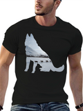 Husky Dog Sledding Graphic Tee - Black