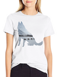 Husky Dog Sledding Graphic Tee - Black