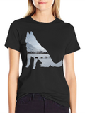 Husky Dog Sledding Graphic Tee - Black