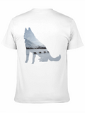 Husky Dog Sledding Graphic Tee - Black
