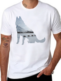 Husky Dog Sledding Graphic Tee - Black