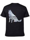 Husky Dog Sledding Graphic Tee - Black
