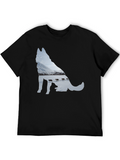 Husky Dog Sledding Graphic Tee - Black
