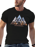 Geometric Mountain Black T-Shirt