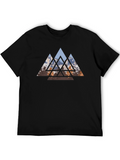 Geometric Mountain Black T-Shirt