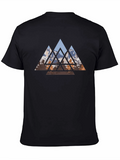 Geometric Mountain Black T-Shirt
