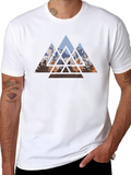 Geometric Mountain Black T-Shirt