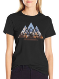 Geometric Mountain Black T-Shirt