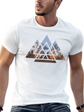 Geometric Mountain Black T-Shirt