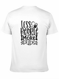 Less People More Pups Black Graphic T-Shirt