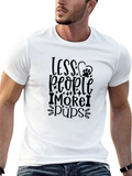 Less People More Pups Black Graphic T-Shirt