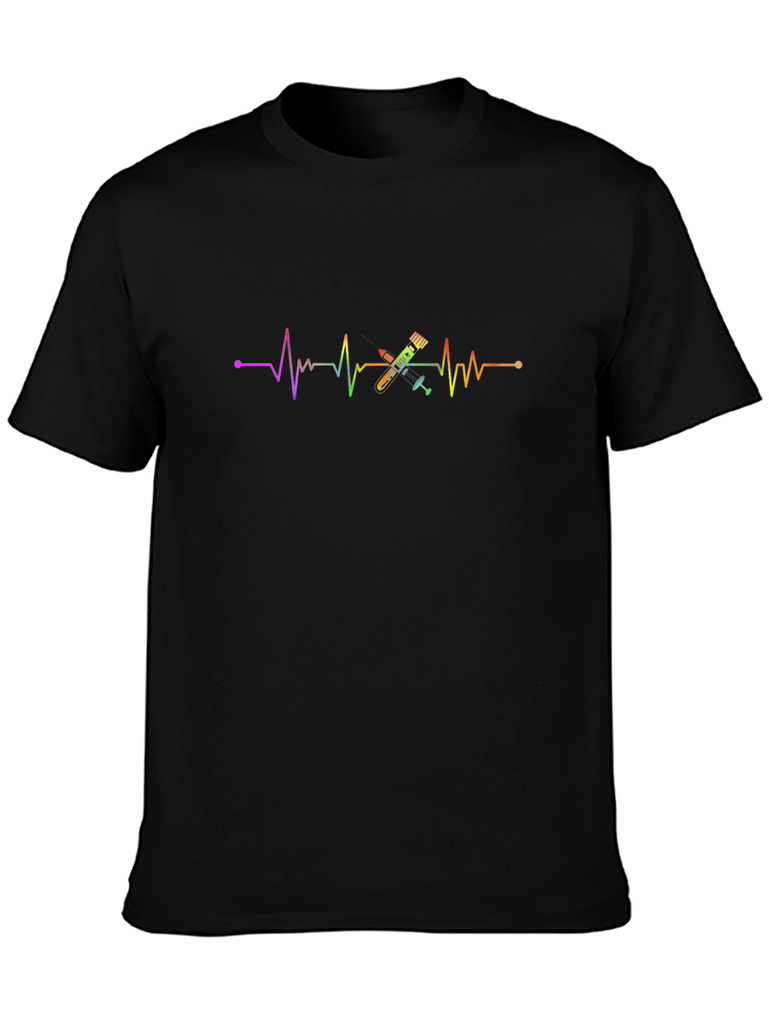 Rainbow Heartbeat Tattoo T-Shirt