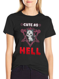 Cute as Hell T-Shirt Gothic Satanic Cat