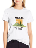 Metal Detecting is Cool Black Graphic Tee